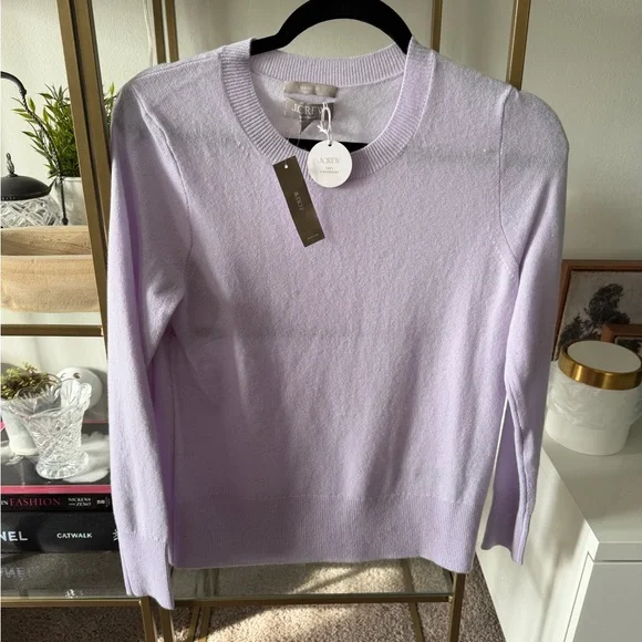 J. Crew Cashmere Lavender Crewneck Sweater NWT - Picture 4 of 6